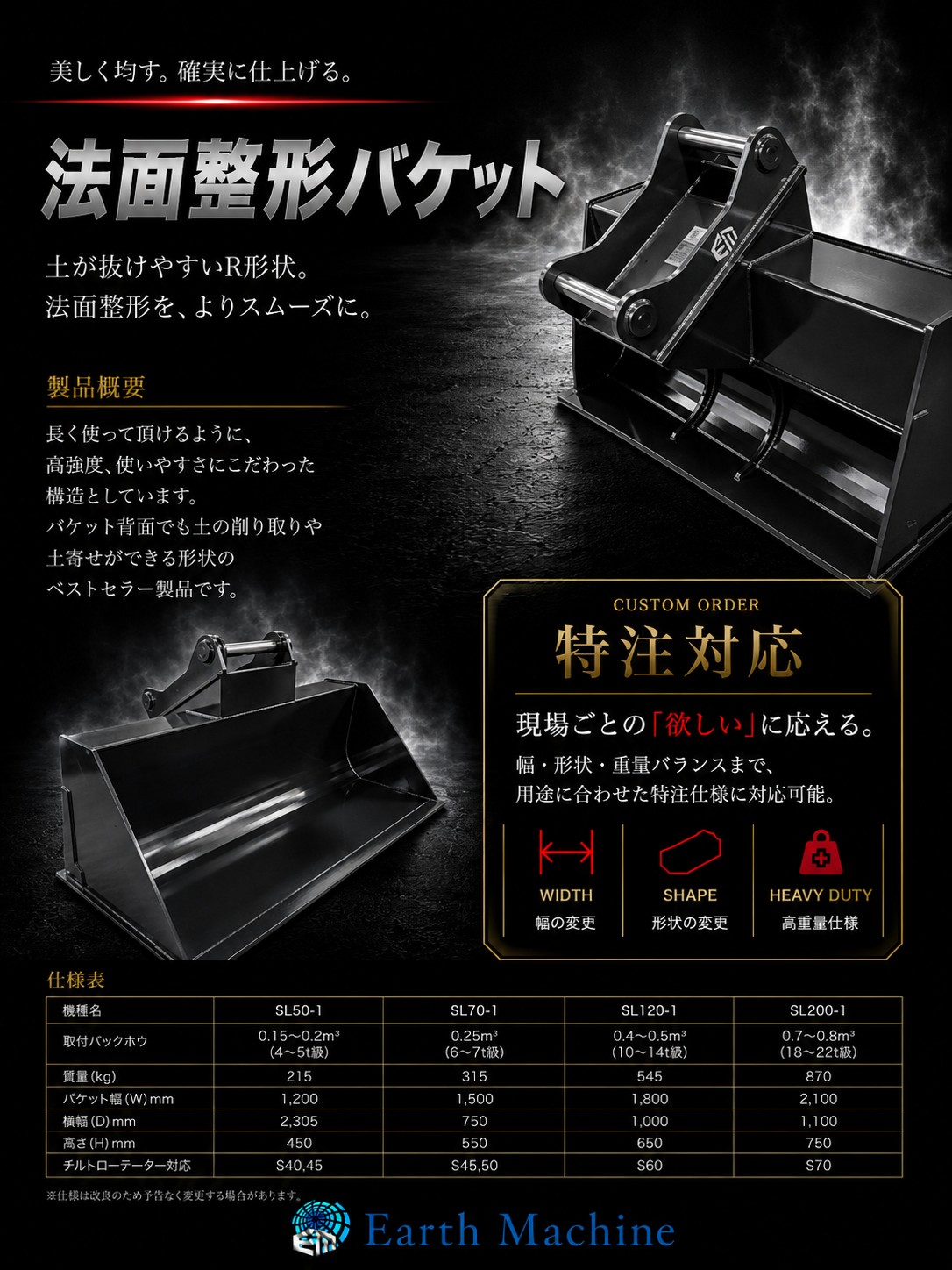 法面整形バケット