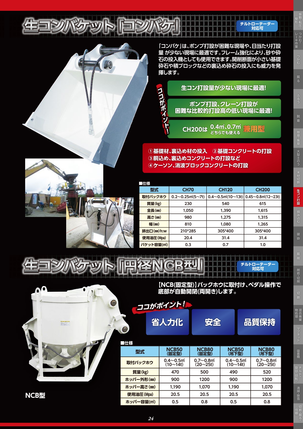 生コンバケット｢コンバケ｣／生コンバケット｢円径NCB型｣