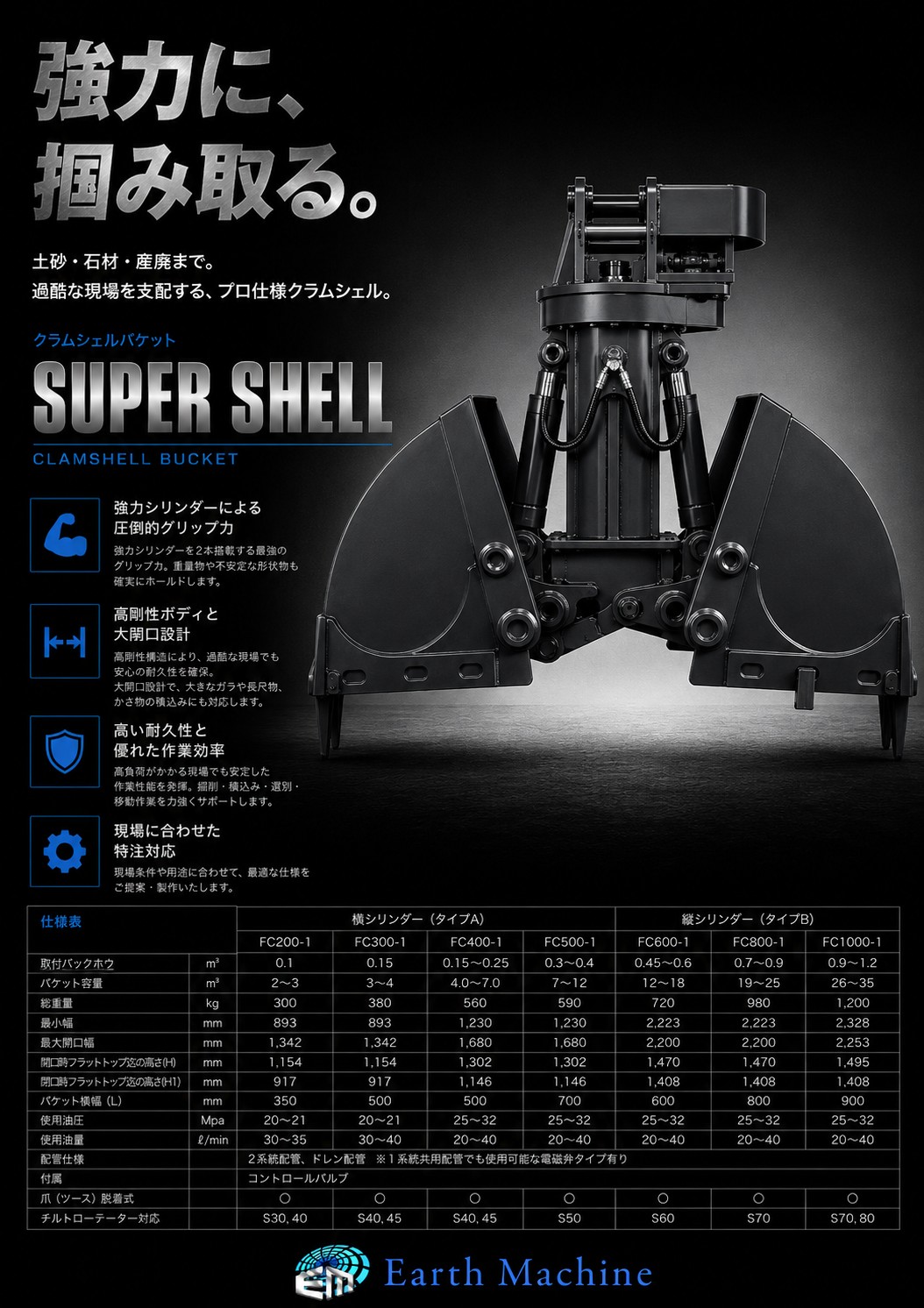 クラムシェルバケット｢SUPER SHELL｣