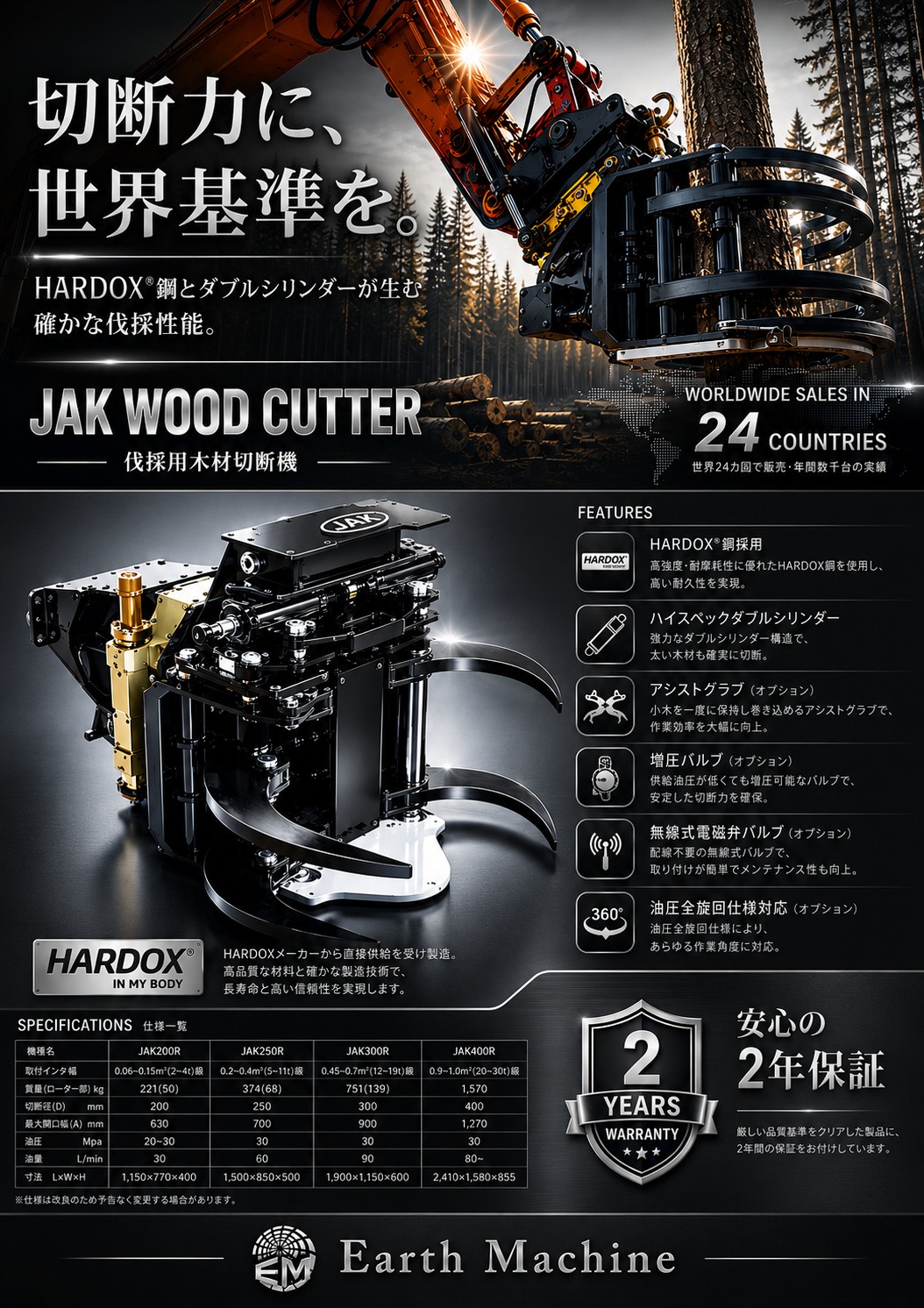 伐採用木材切断機｢JAK WOOD CUTTER｣