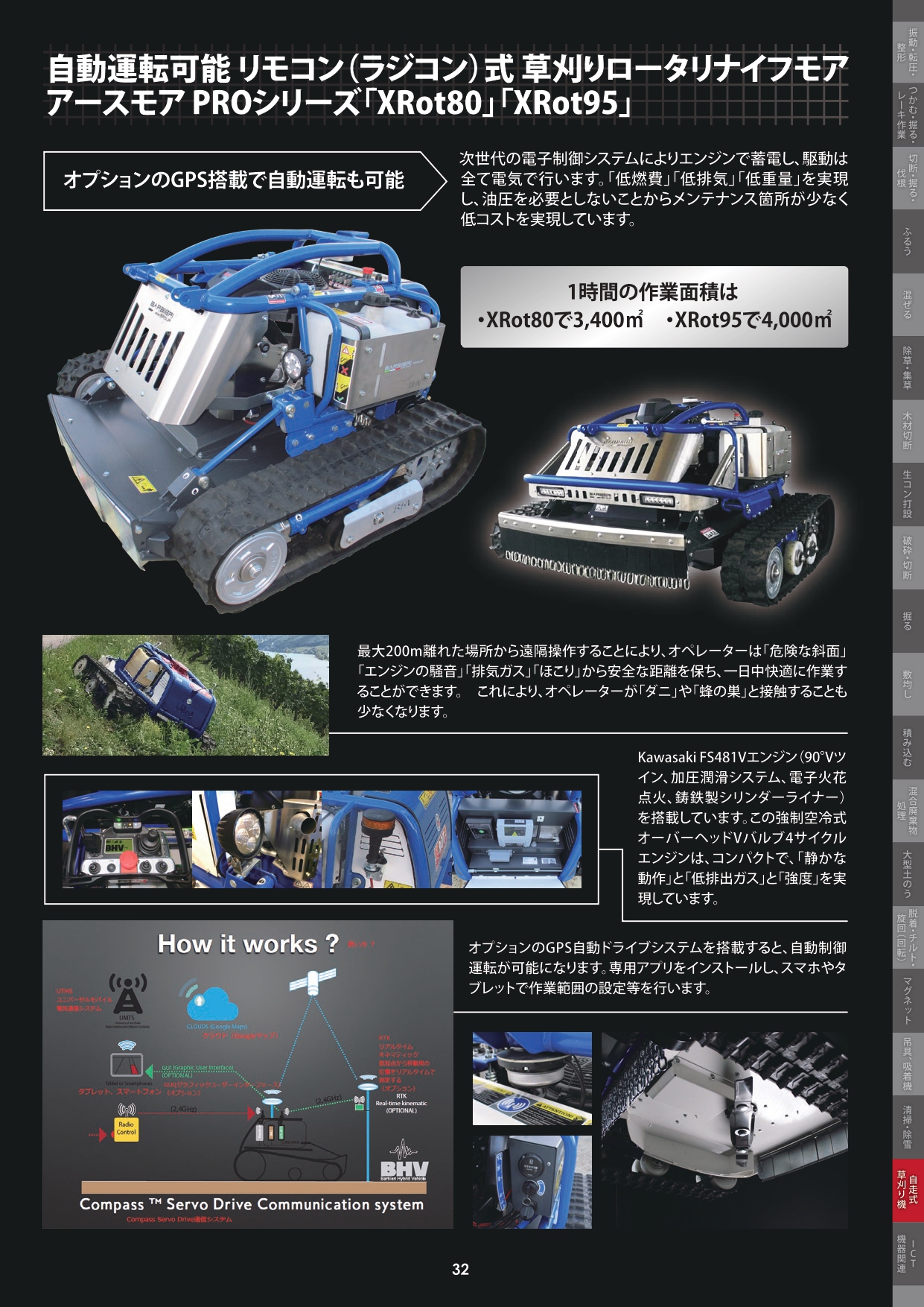 リモコン式草刈ロータリーナイフモア アースモアPROシリーズ｢XRot｣