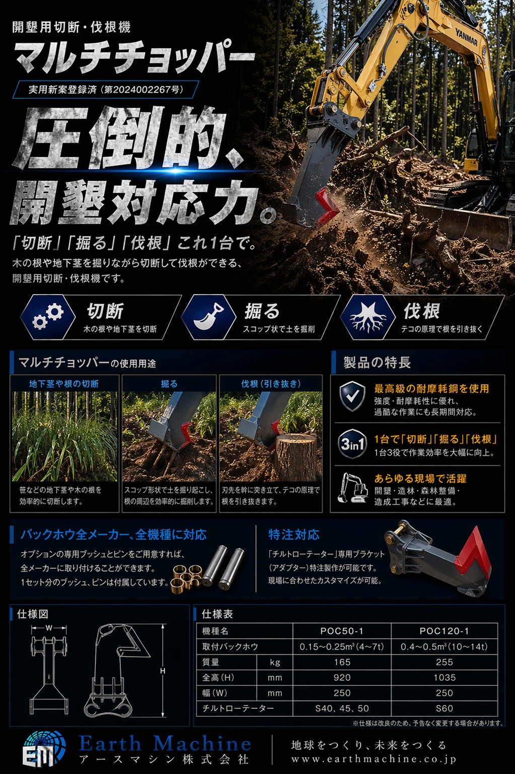 開墾用切断･伐根機｢マルチチョッパー｣